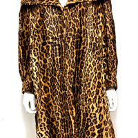 Faux Leopard Swing Coat