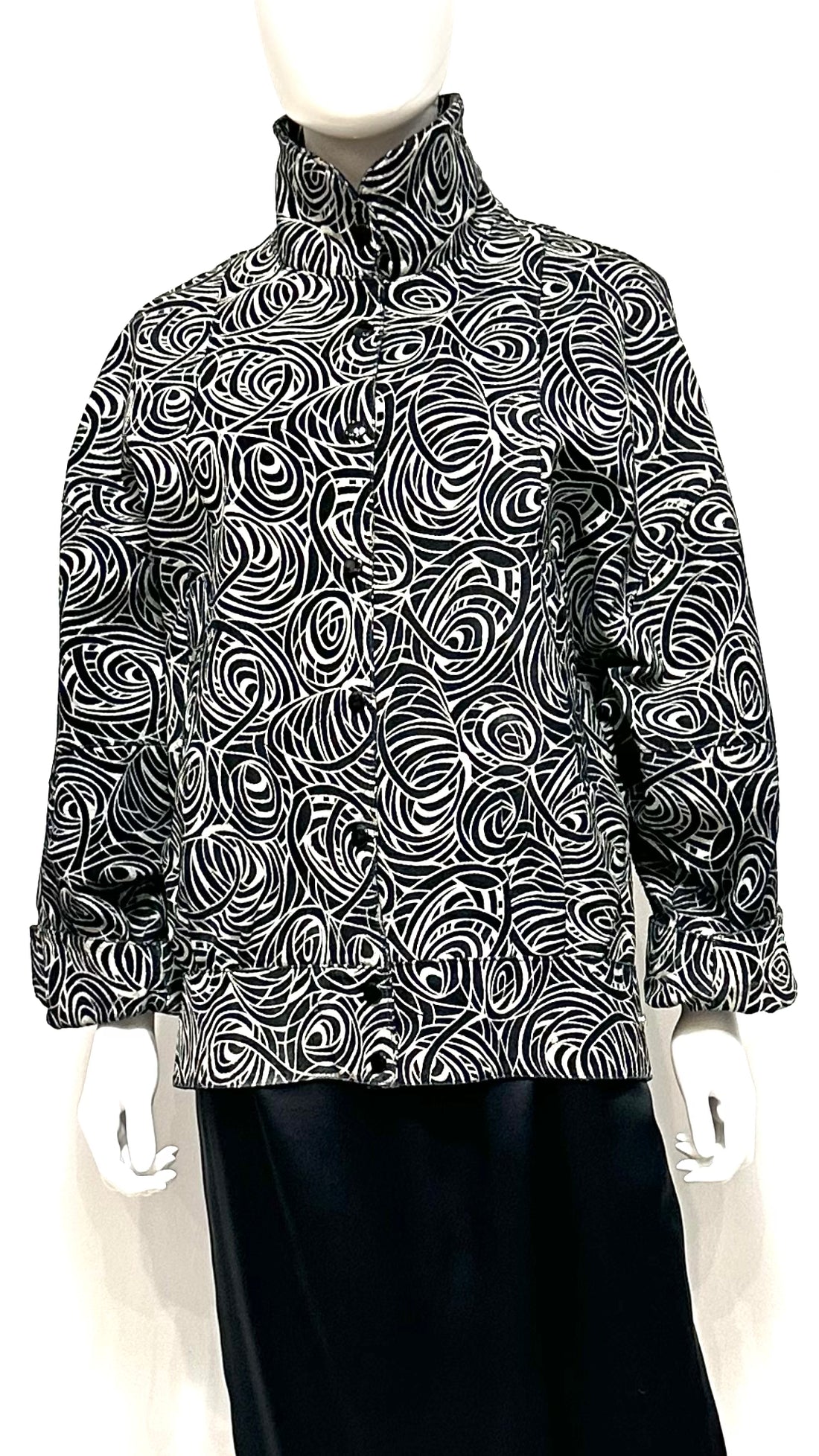 Abstract Print Suede Jacket