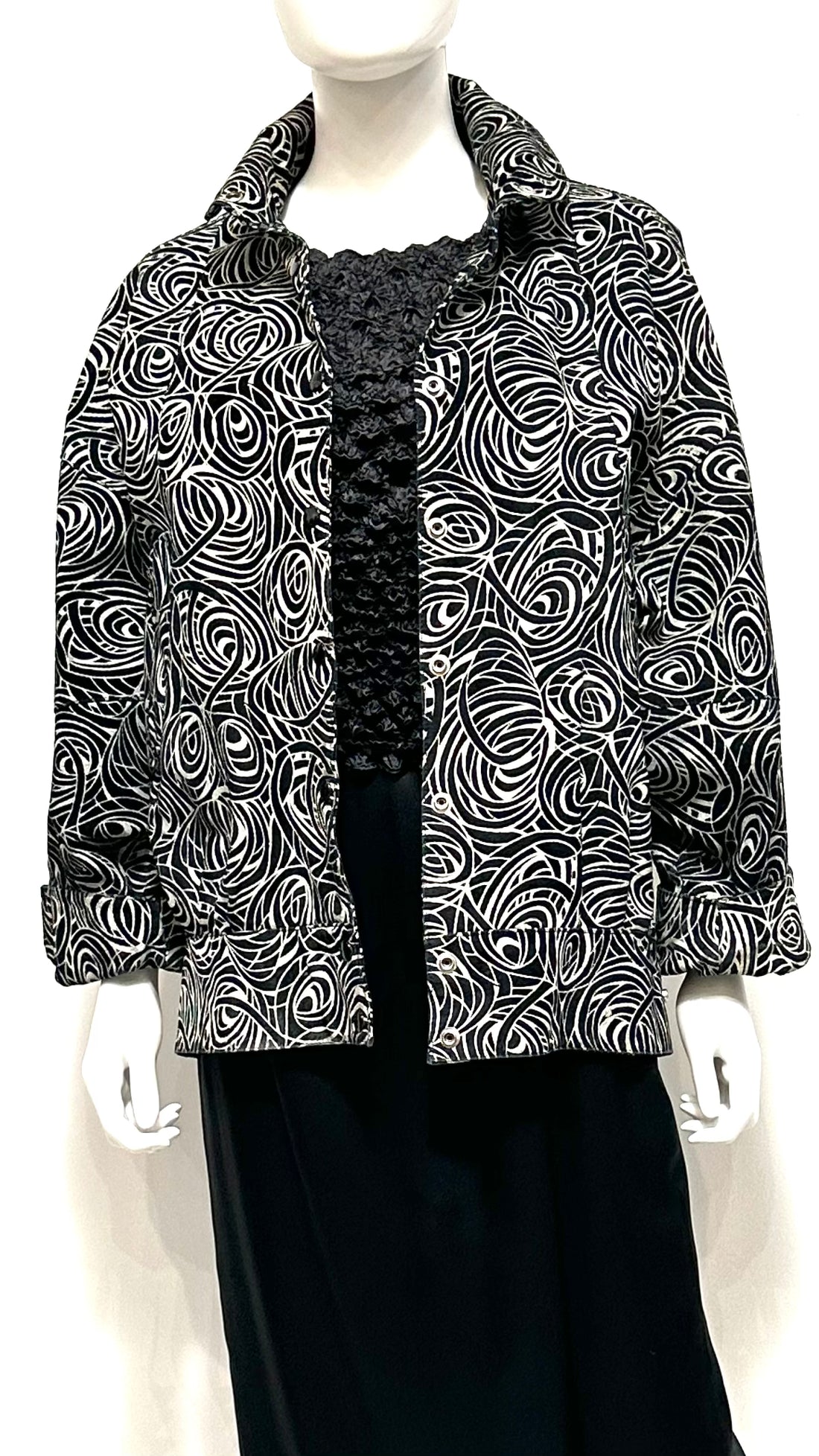 Abstract Print Suede Jacket