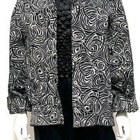 Abstract Print Suede Jacket