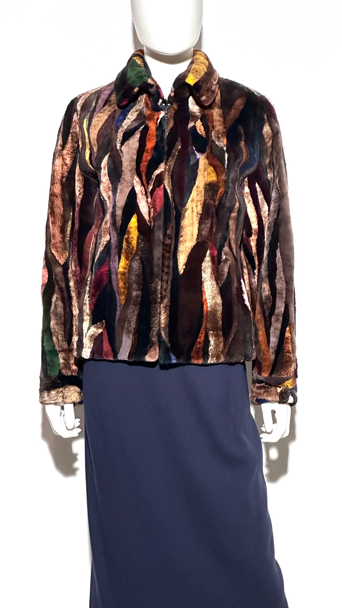 D'Carlo Multicolored Fur Jacket
