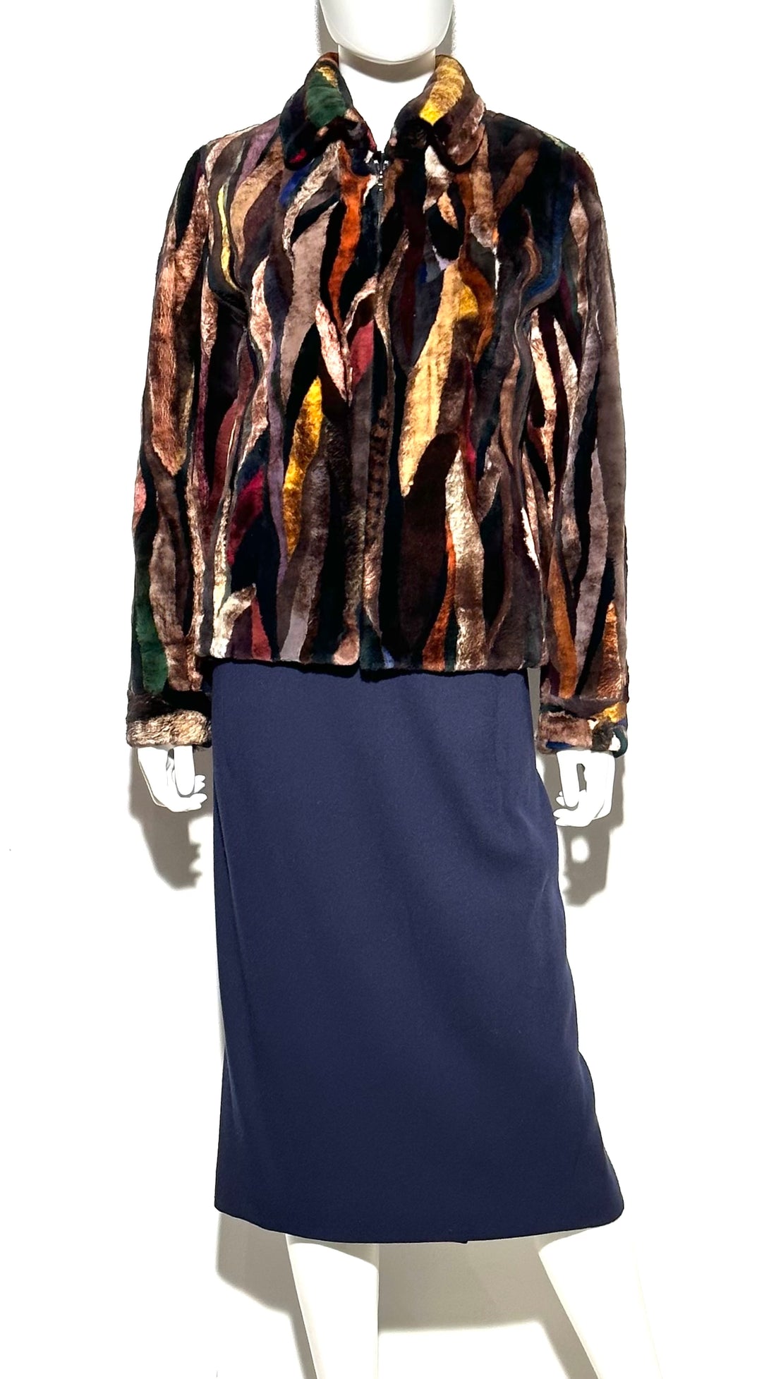 D'Carlo Multicolored Fur Jacket