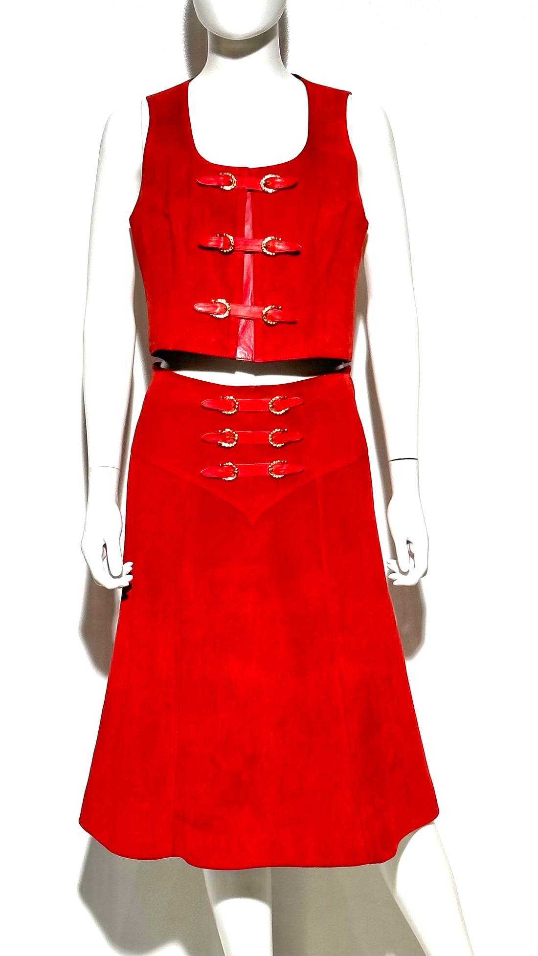 Gucci Suede Skirt Set