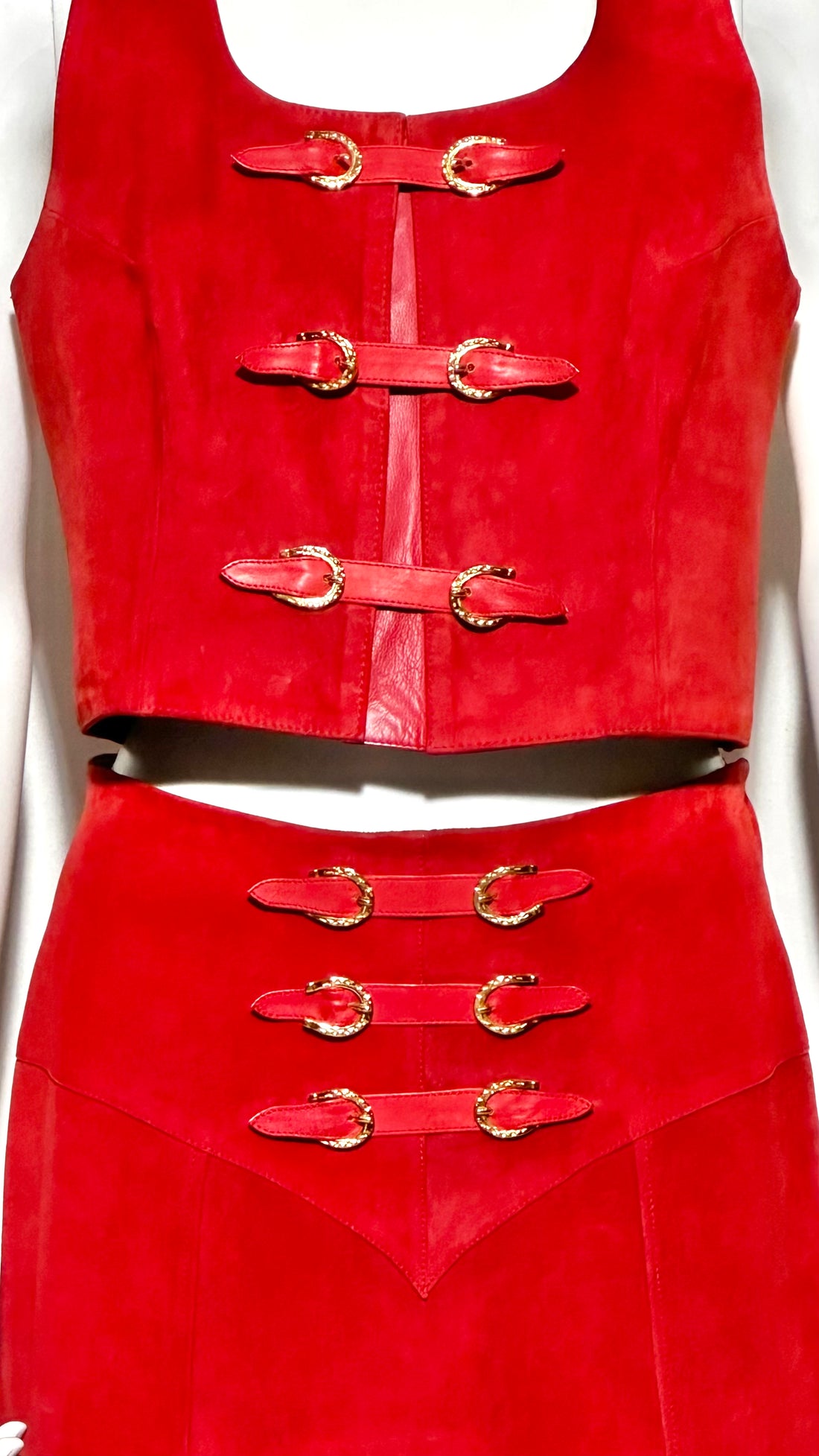 Gucci Suede Skirt Set