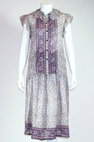 70s Indian Print Skirt Set