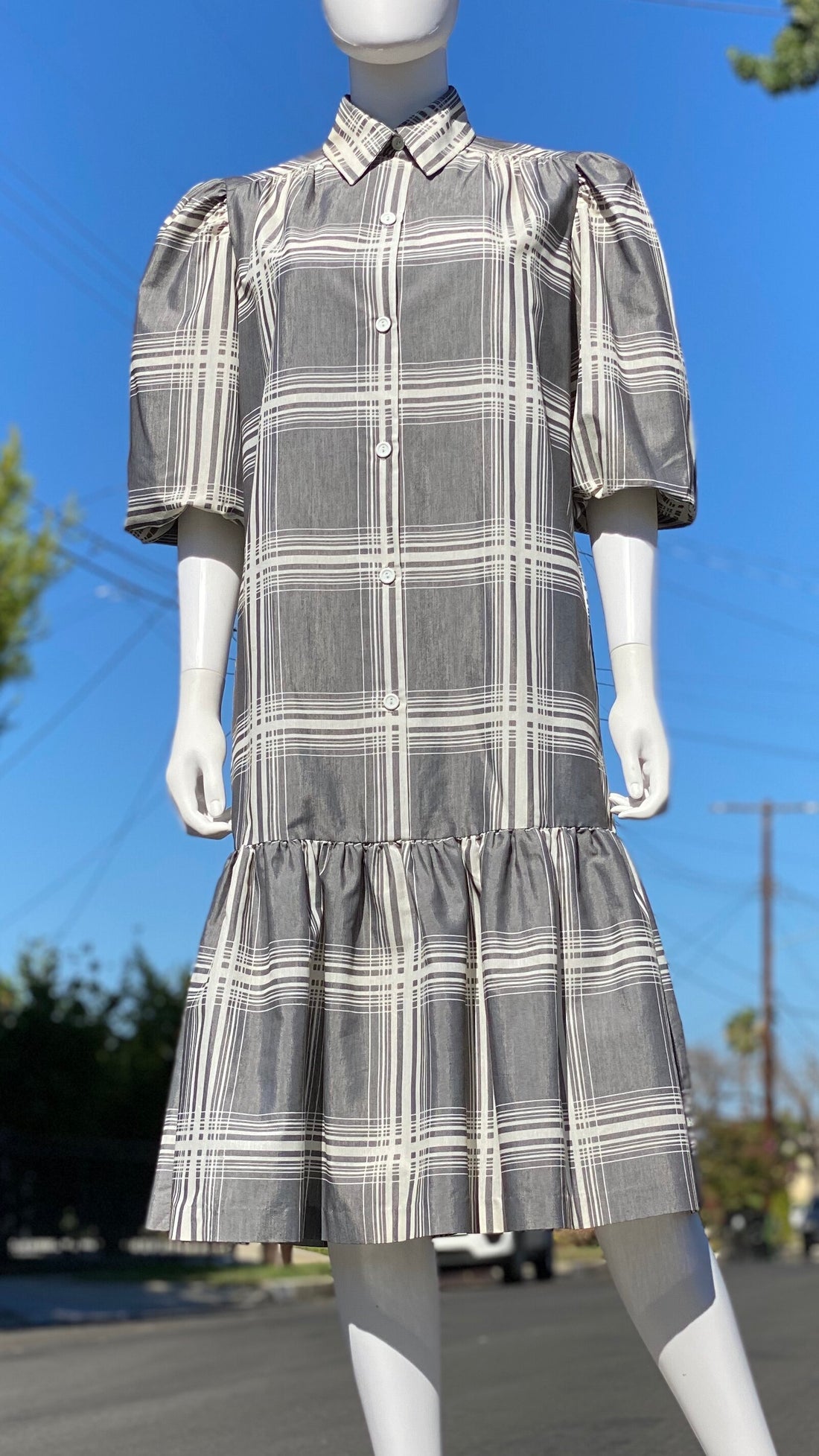 80s Plaid Shirt Dress
