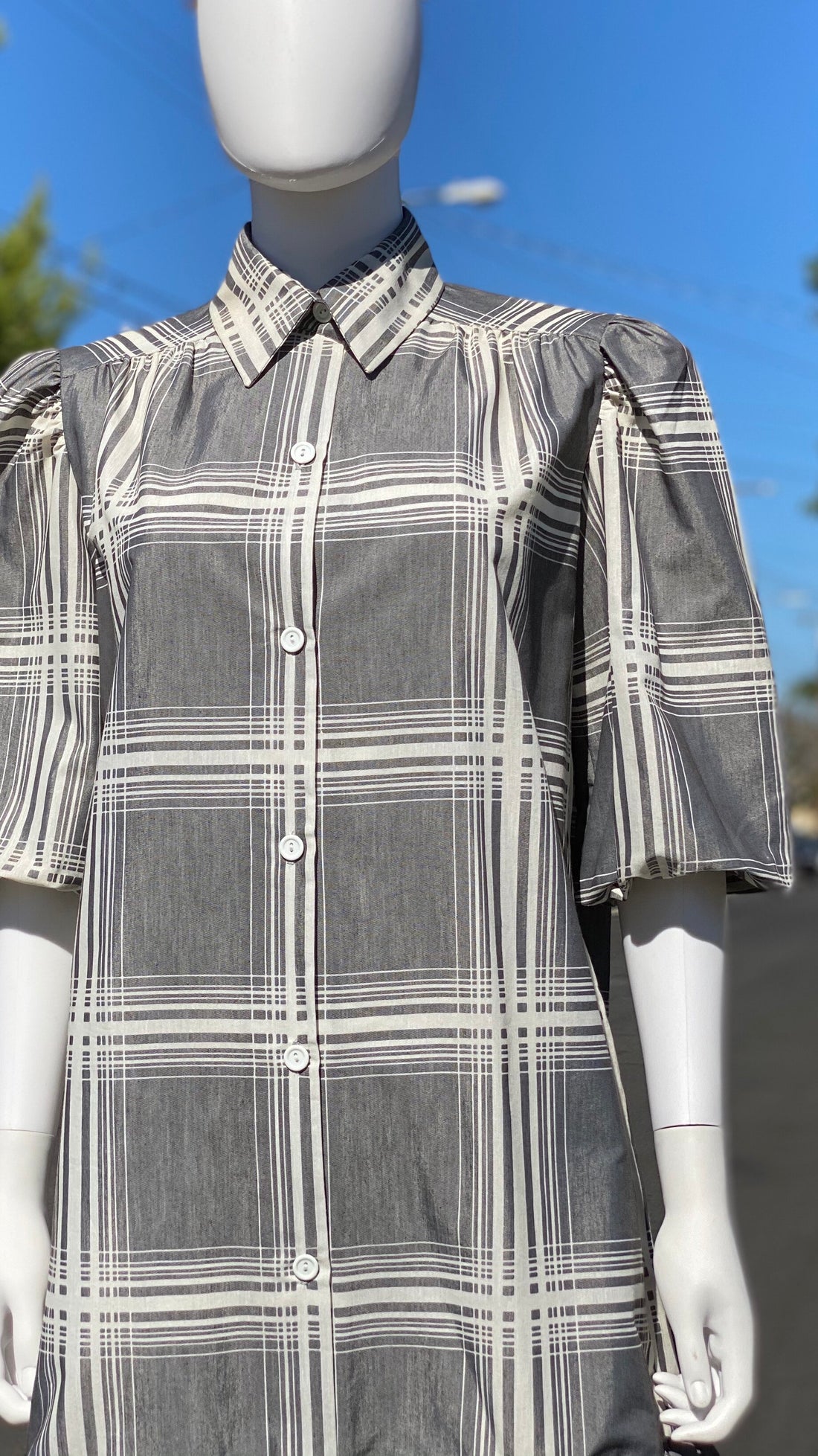 80s Plaid Shirt Dress