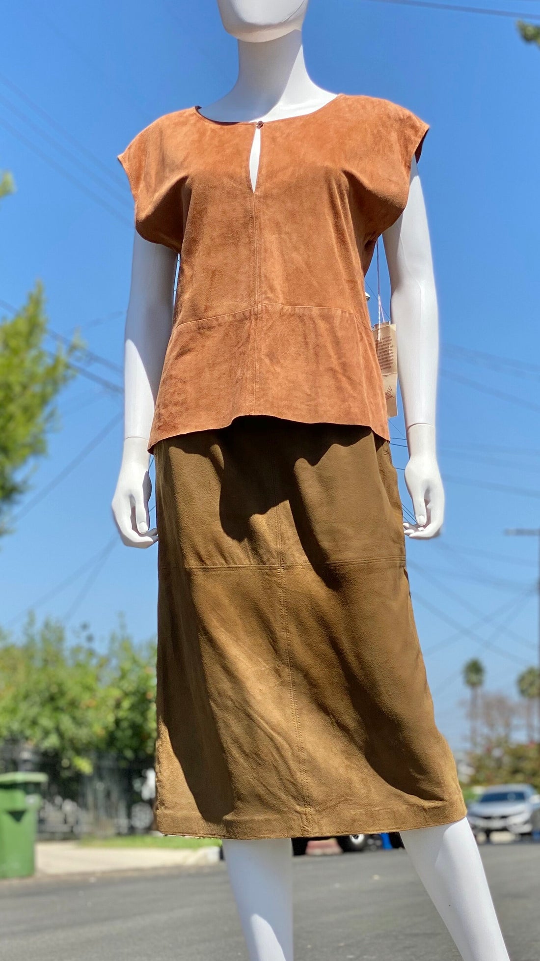 80s Calvin Klein Suede Top