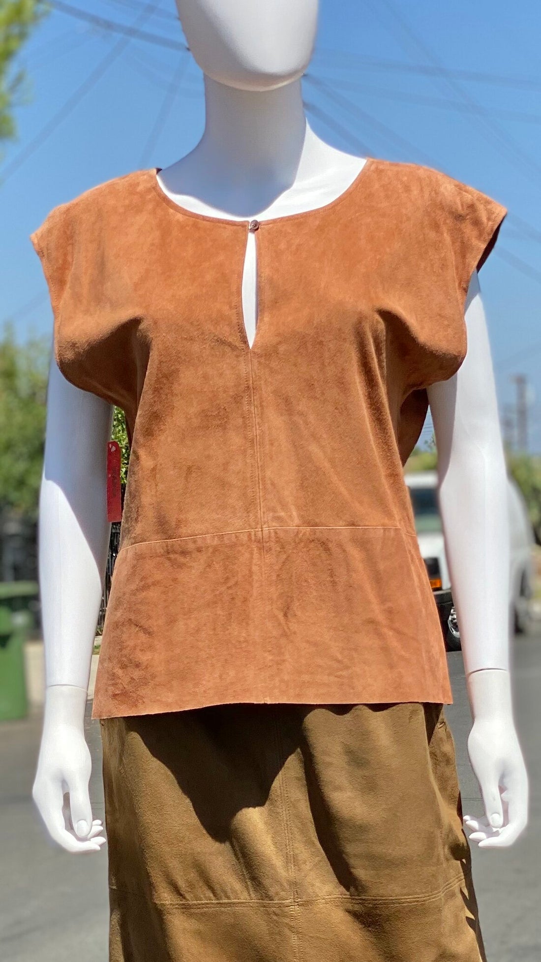 80s Calvin Klein Suede Top