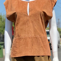 80s Calvin Klein Suede Top
