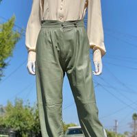 80s Sage Green Leather Pants