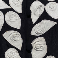 Black Jacket with Leather Floral Design