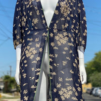 30s Floral Silk Duster