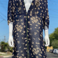 30s Floral Silk Duster