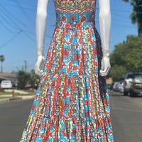 Abstract Floral Cotton Maxi