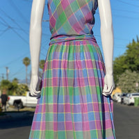 80s Plaid Wrap Dress