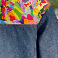 70s Needlepoint Denim Jacket