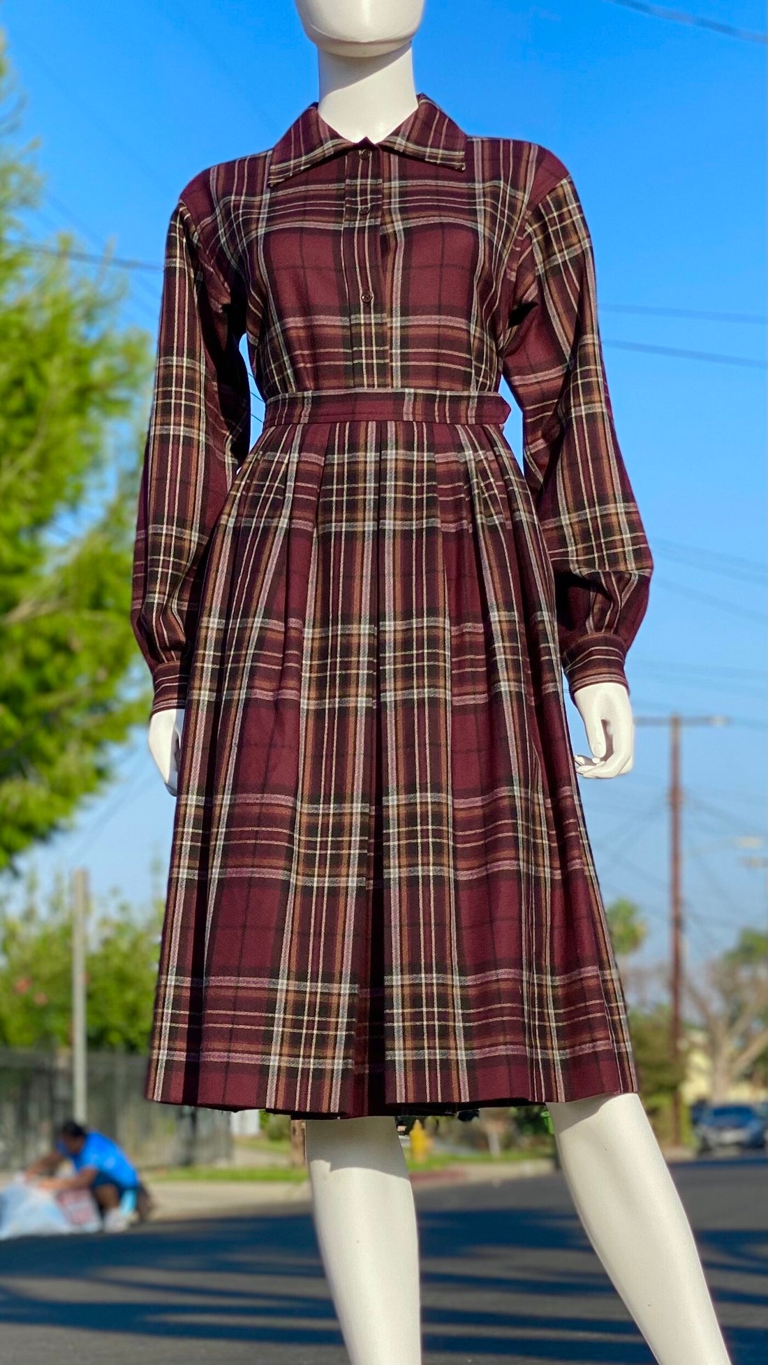 Saint Laurent Plaid Skirt Set