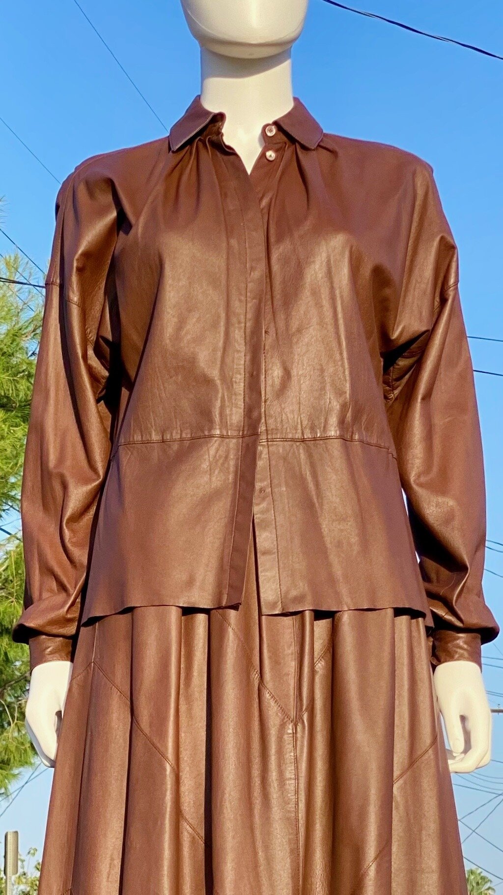Calvin Klein Leather Skirt Set