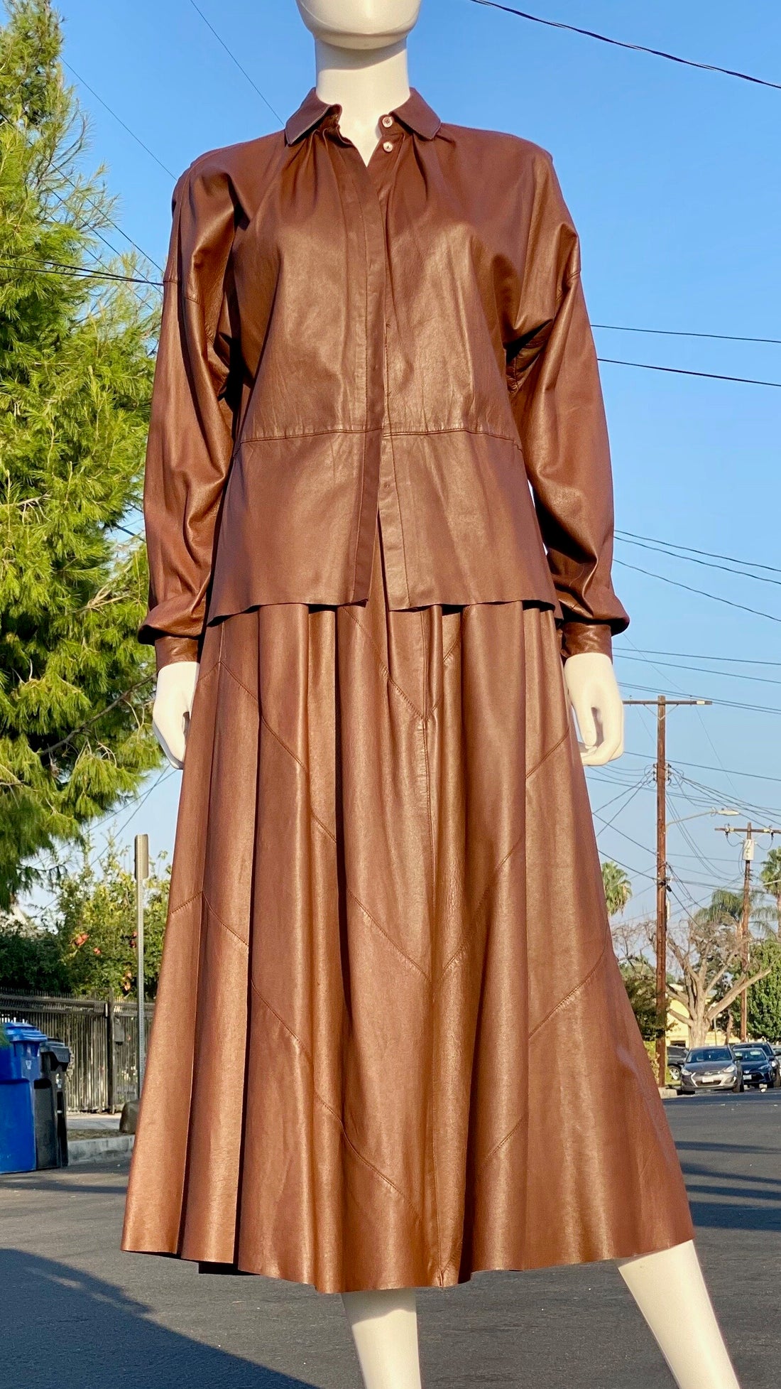 Calvin Klein Leather Skirt Set