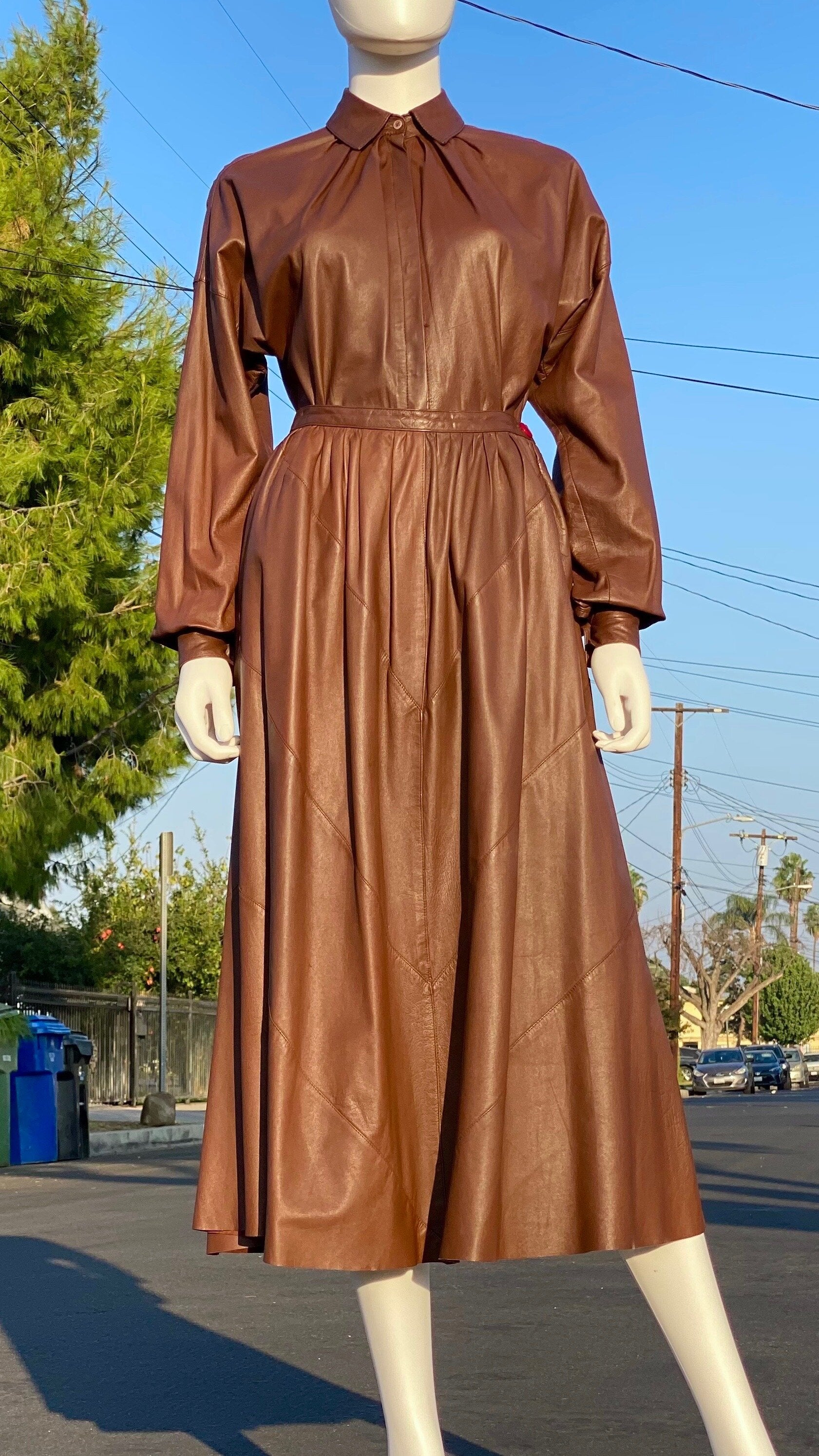Calvin Klein Leather Skirt Set – Via Davia Vintage