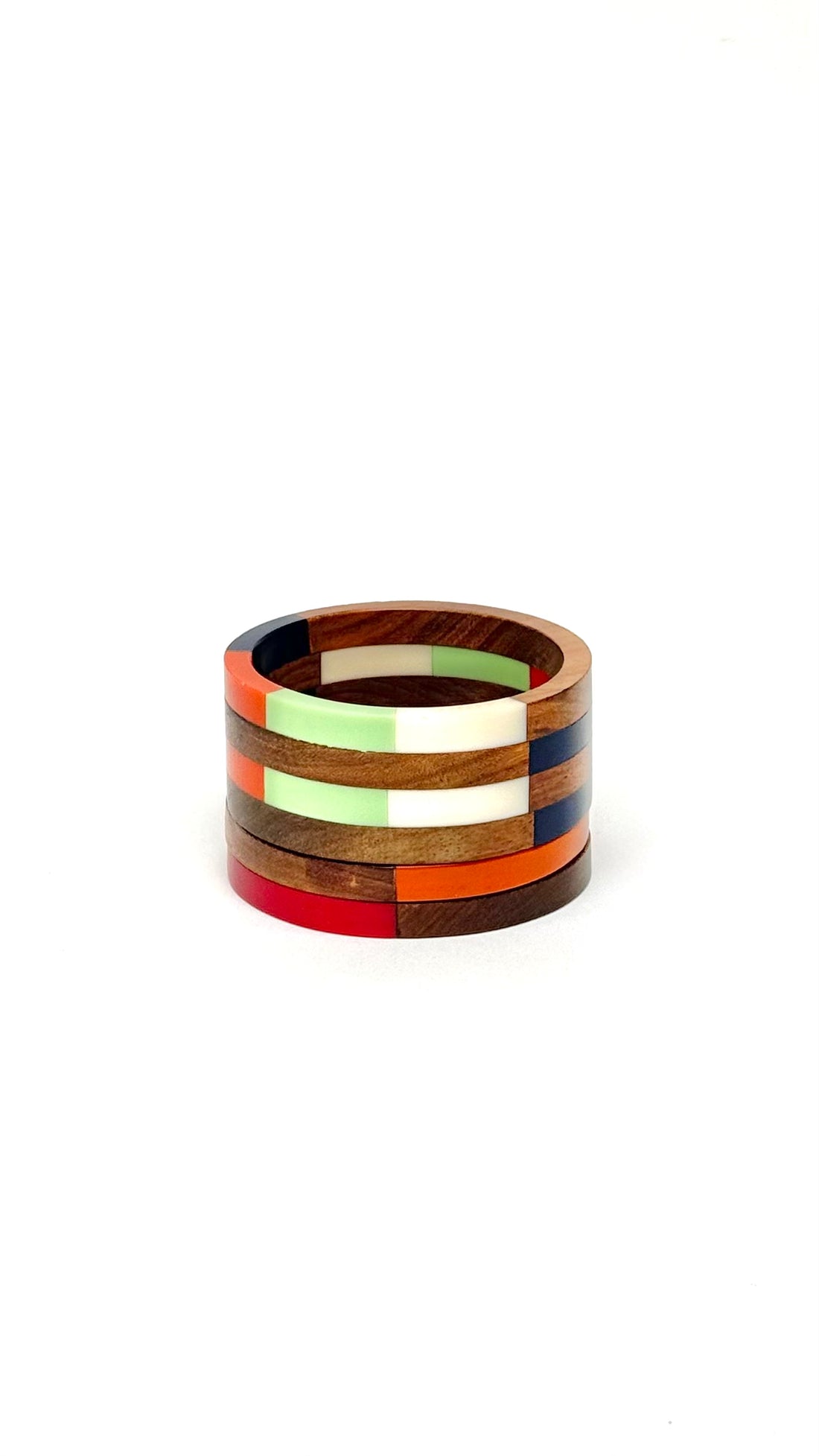 Wood and Resin Bangles Set