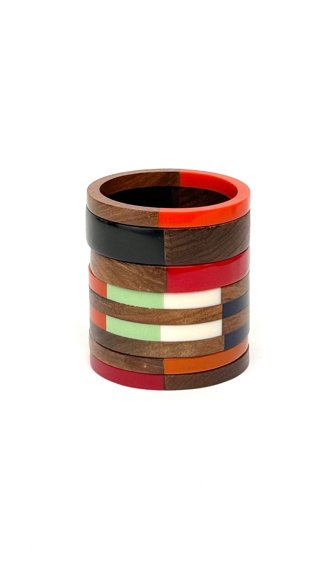 Wood and Resin Bangles Set