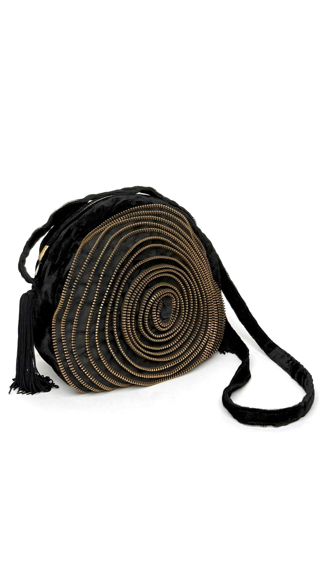 Zipper Rosette Velvet Bag