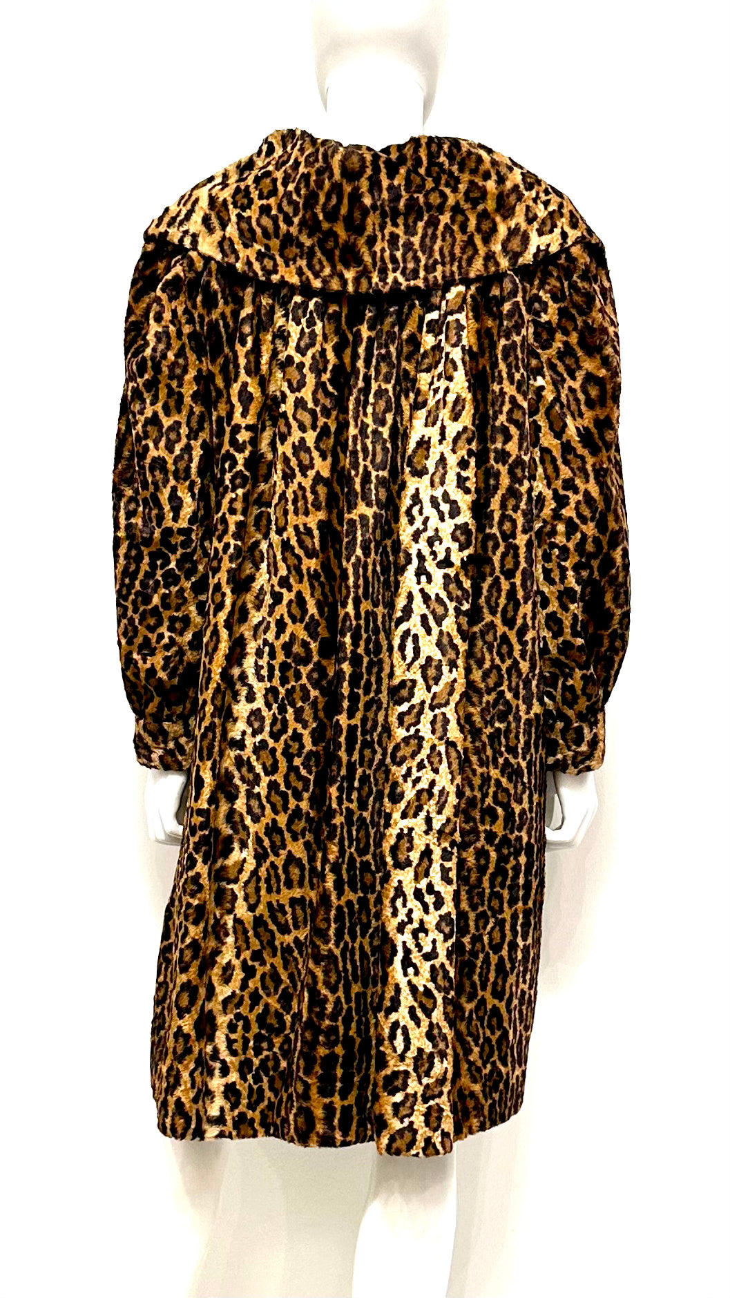 Faux Leopard Swing Coat