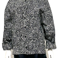 Abstract Print Suede Jacket