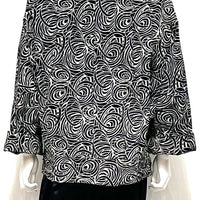 Abstract Print Suede Jacket