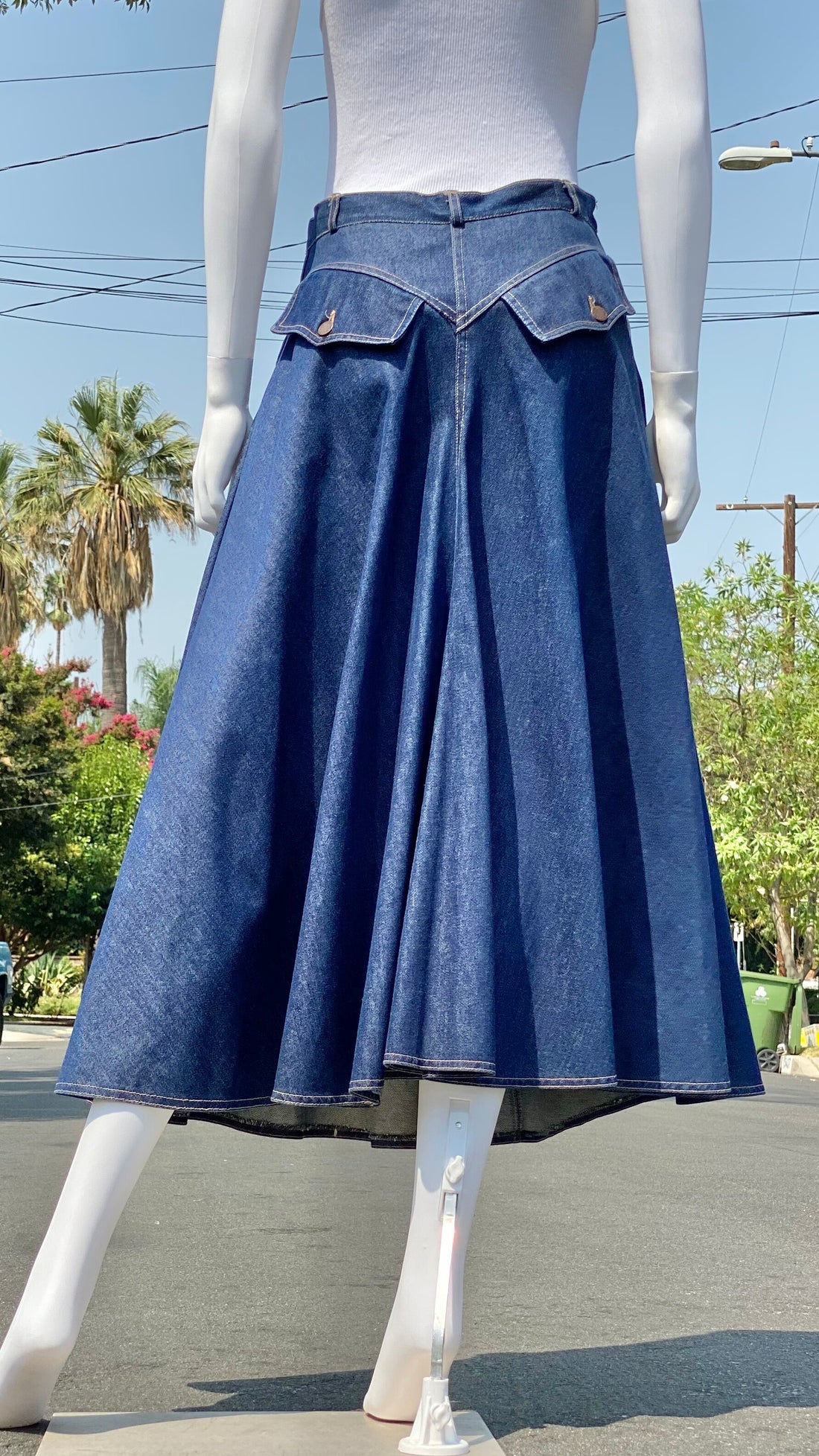 Amazon.com: Women Fashion High Waist Ripped Destroyed Bodycon Street Style Denim  Skirt Vintage 80s Denim Skirt Cotton Blue Medium Size Half Skirts :  Clothing, Shoes & Jewelry