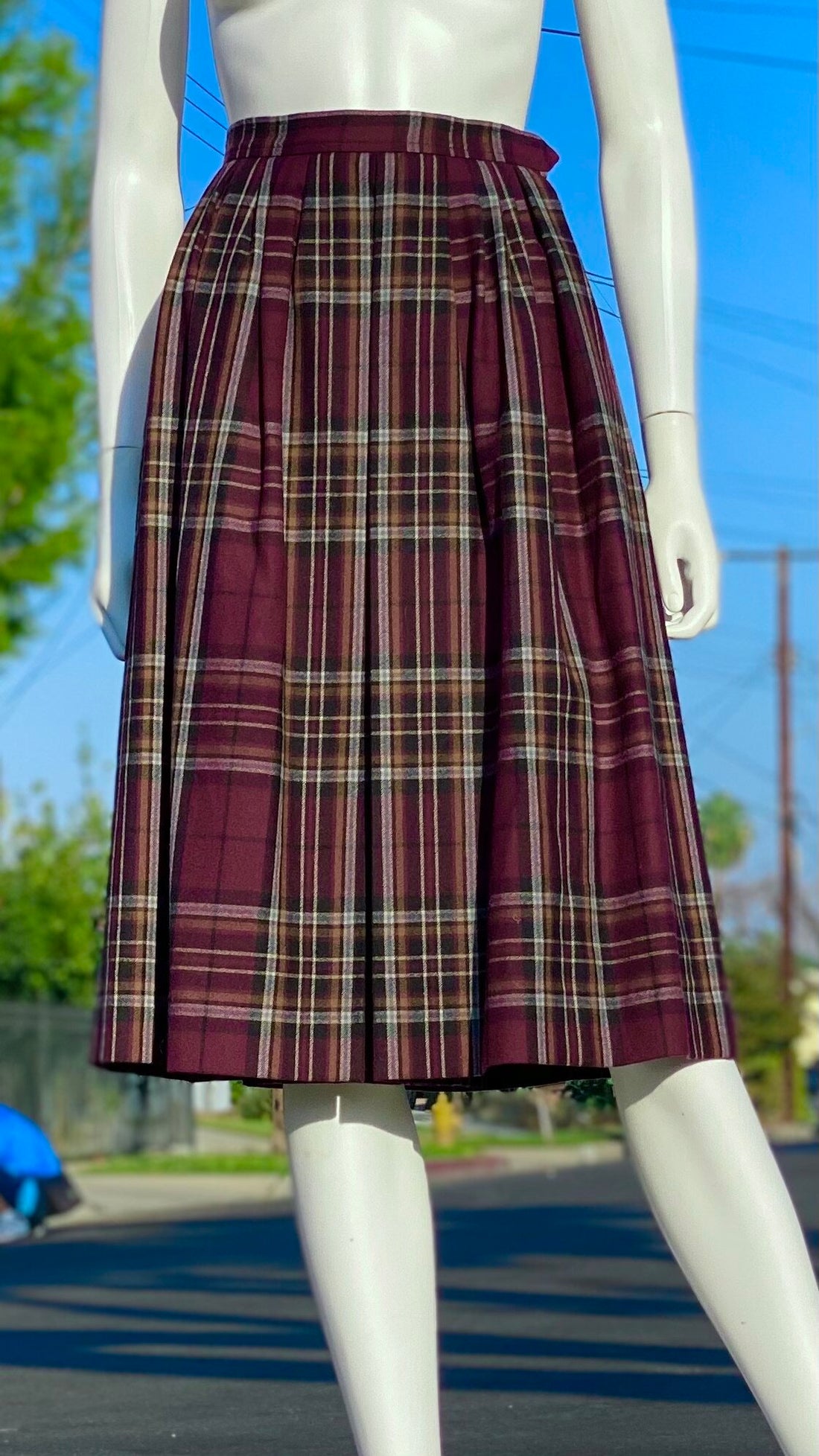 Saint Laurent Plaid Skirt Set
